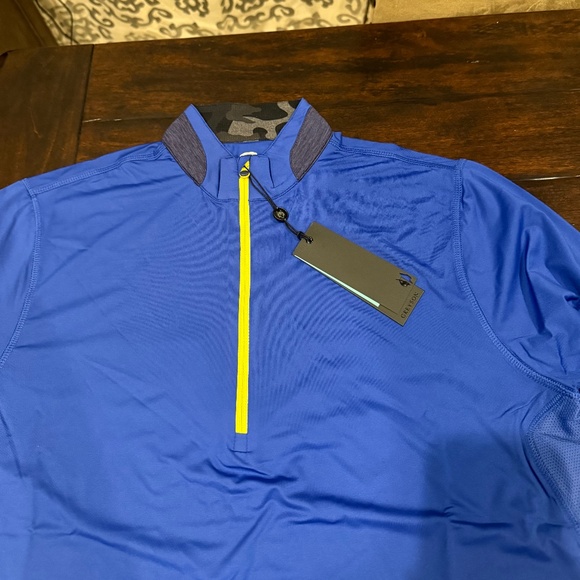 Greyson Men's Medium Mojave Blue Guide Sport Quarter Zip MSRP $130 - Picture 3 of 9